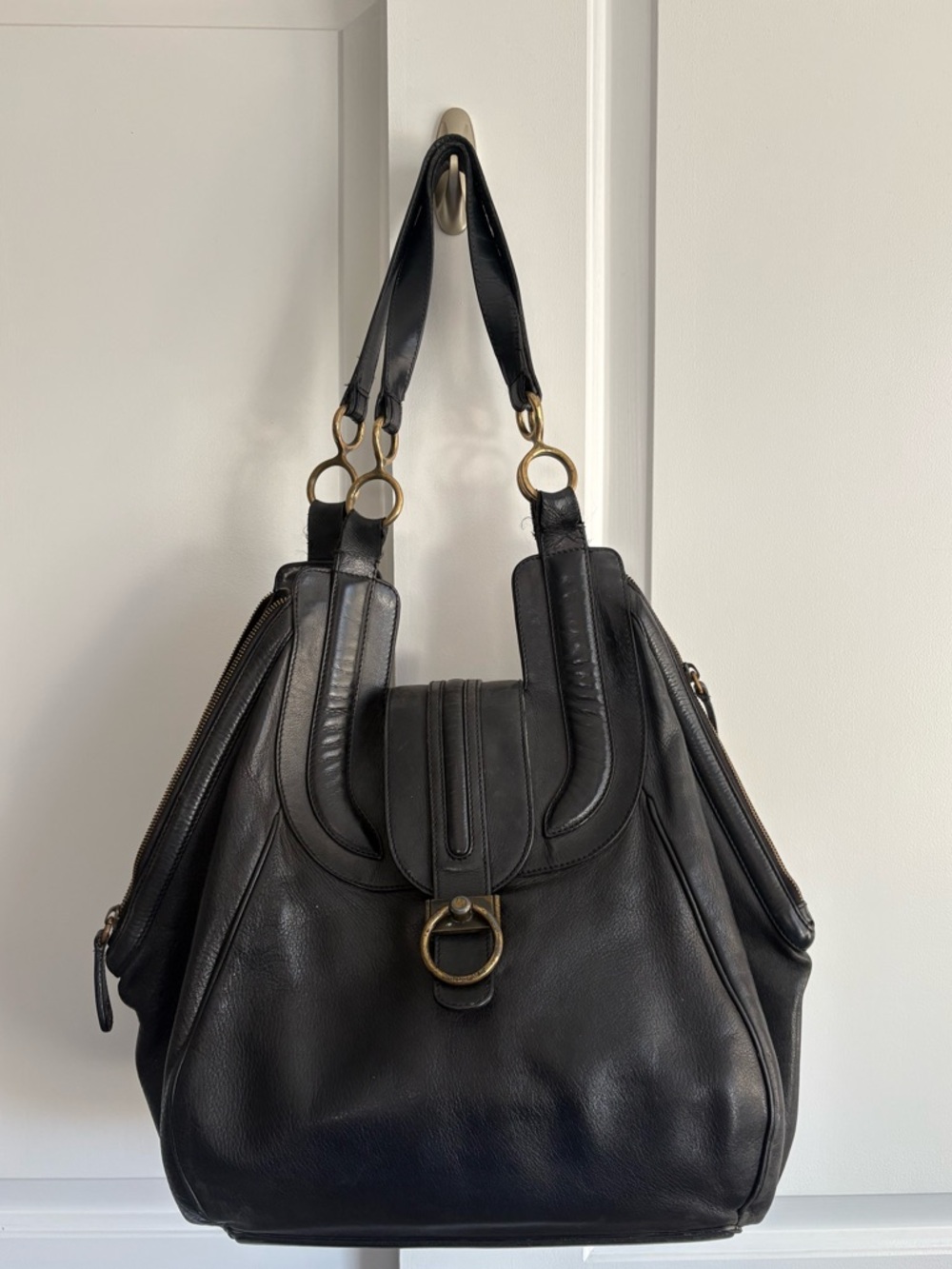 Derek Lam Guinevere Black Leather Saddle Bag